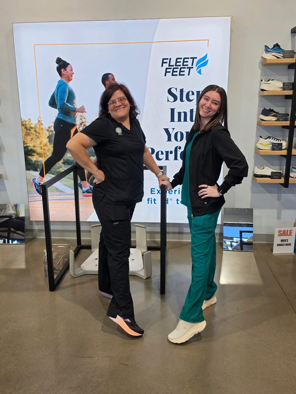 Town N Country veterinary assistant team in new Fleet Feet shoes