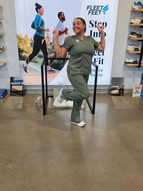Town N Country veterinary assistant team in new Fleet Feet shoes
